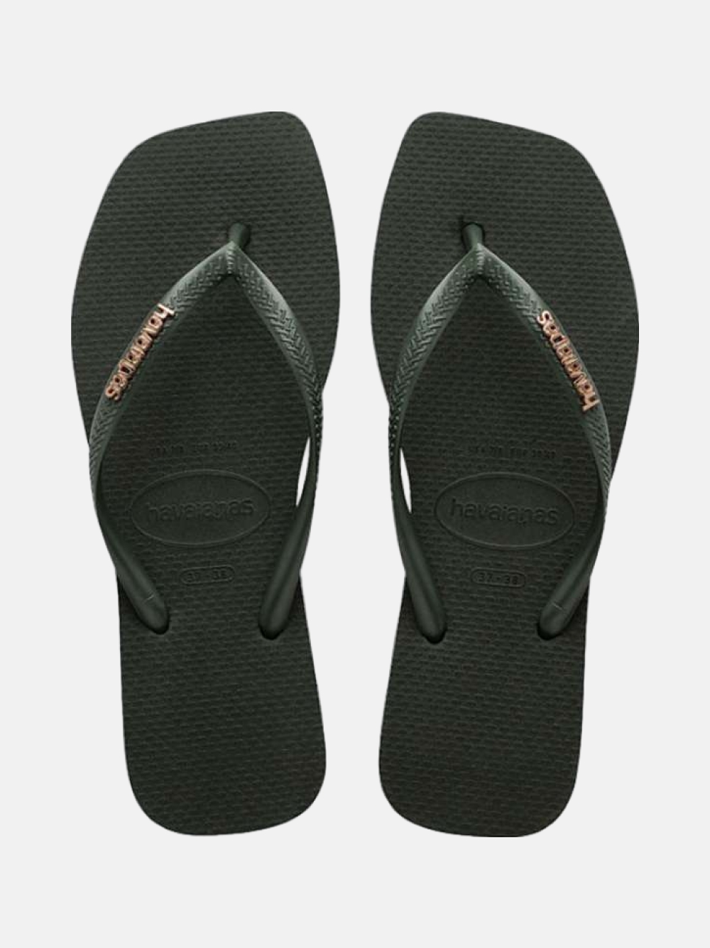HAVAIANAS SQUARE LOGO METALLIC GREEN OLIVE