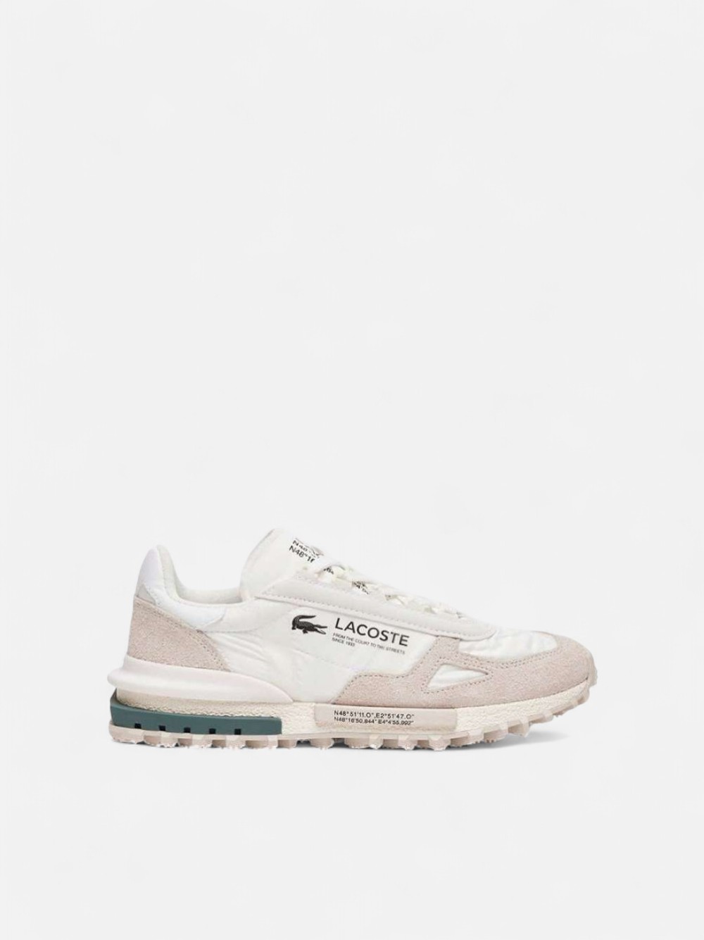 LACOSTE ELITE ACTIVE TEXTILE WHT/DK GRN