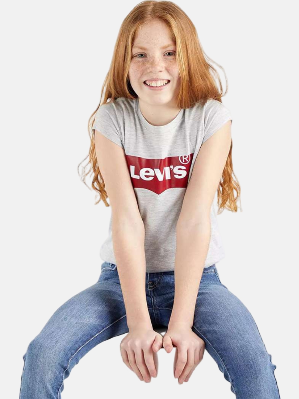 TSHIRT LEVI´S SS BATWING LIGHT GREY HEATHER/RED
