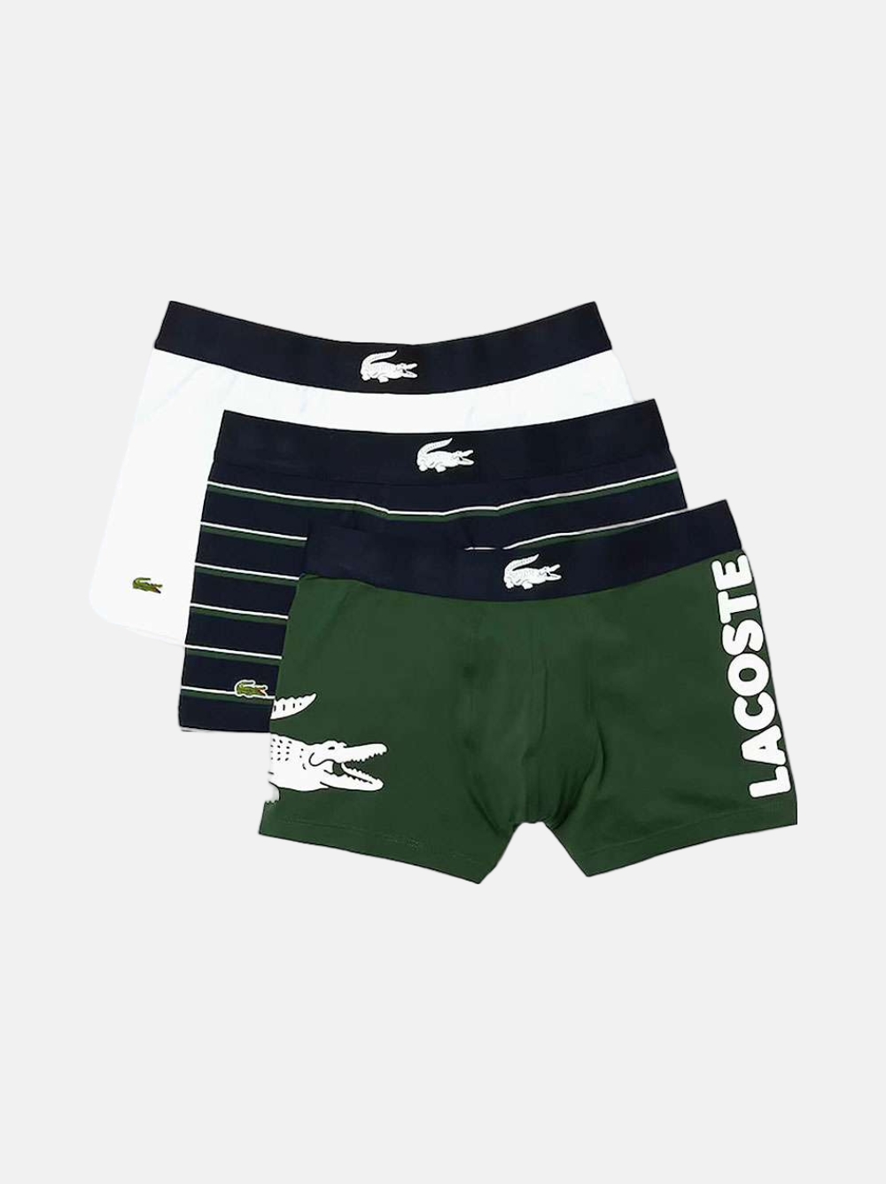 PACK 3 BOXERS LACOSTE 5H1803 THYME/NAVY BLUE