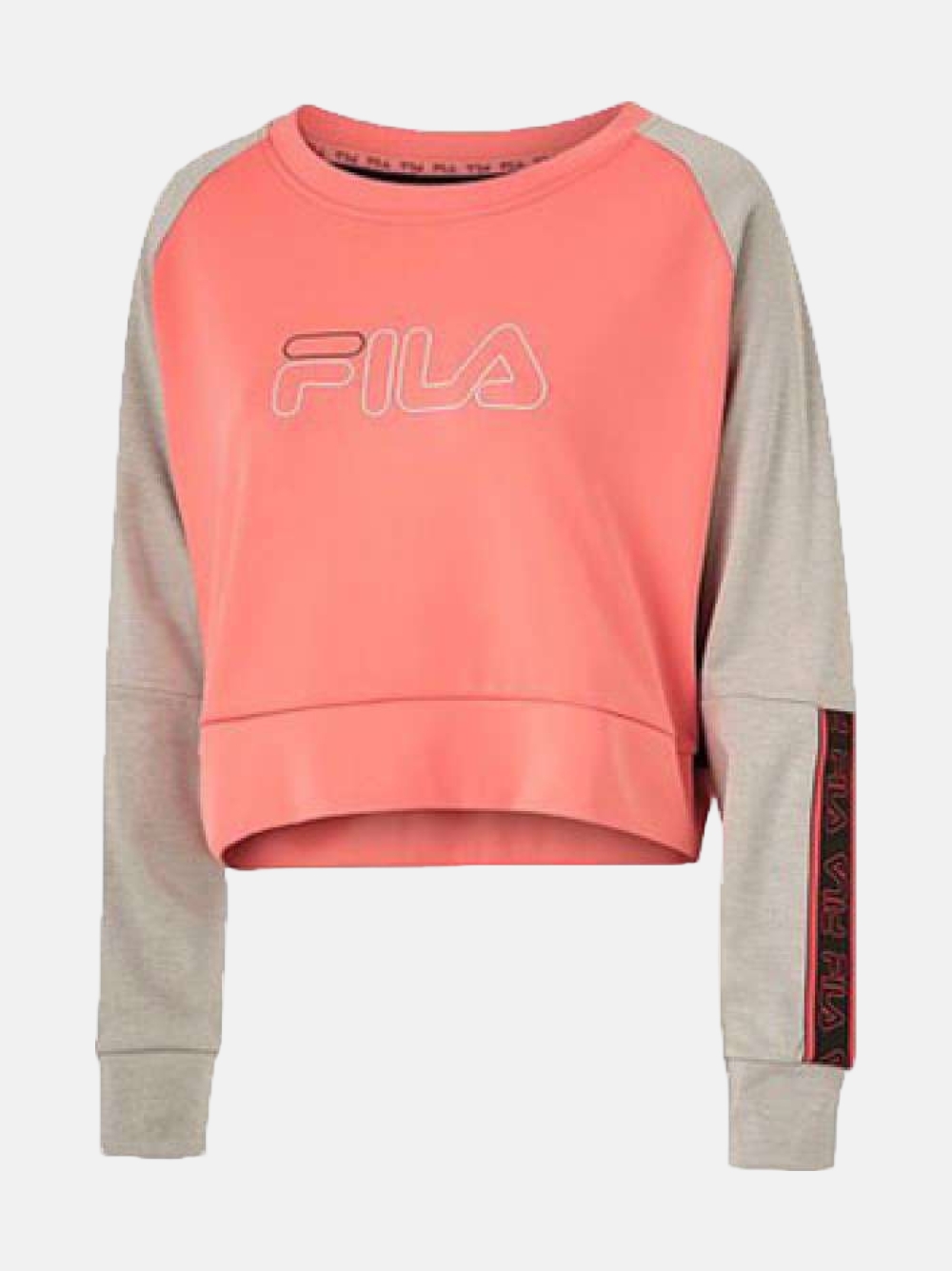 SWEATSHIRT FILA AHUVA CROPPED PINK GREY/MELANGE BLACK