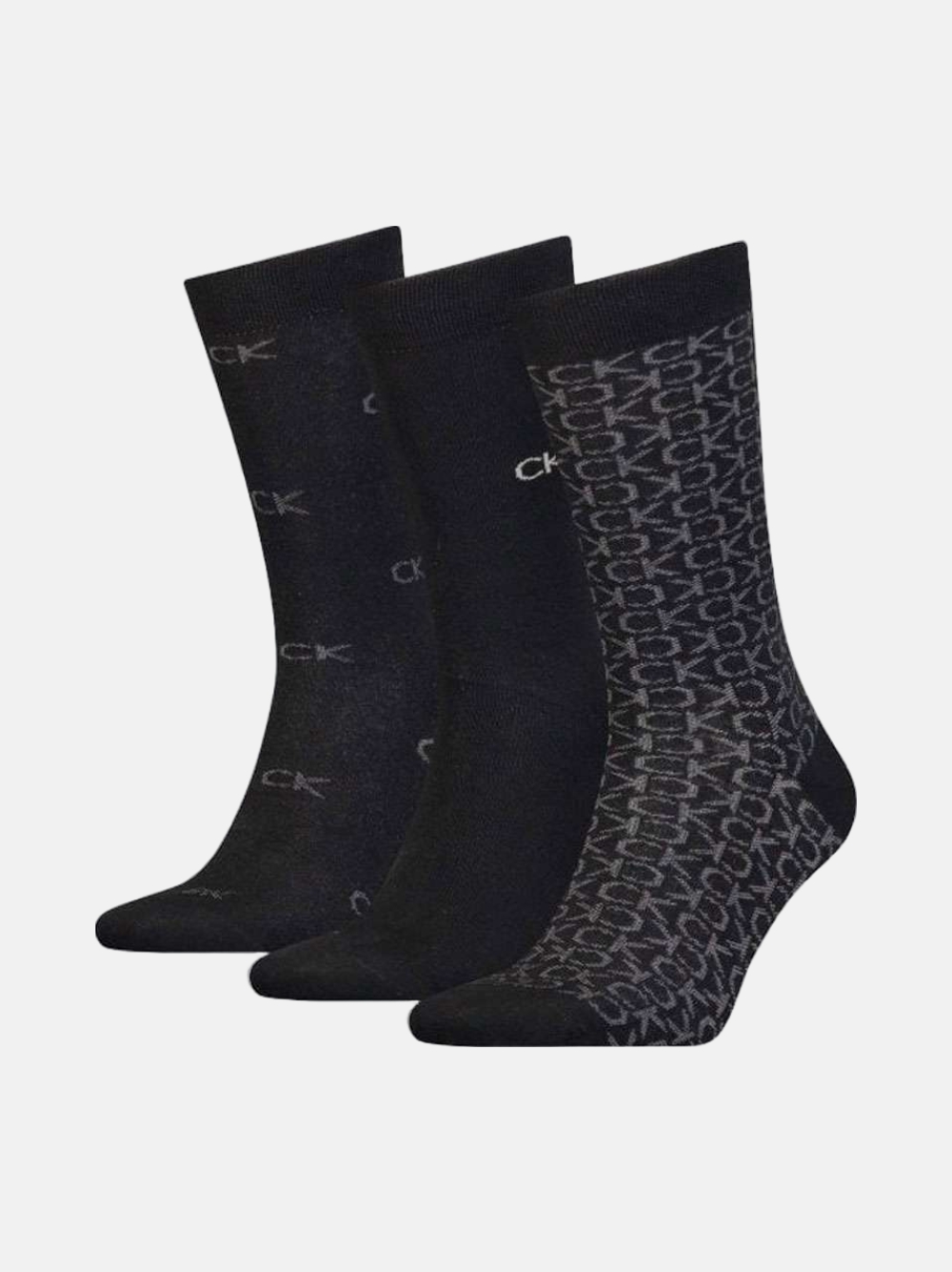 MEIAS CALVIN KLEIN LOGO GIFTBOX 3P BLACK COMBO