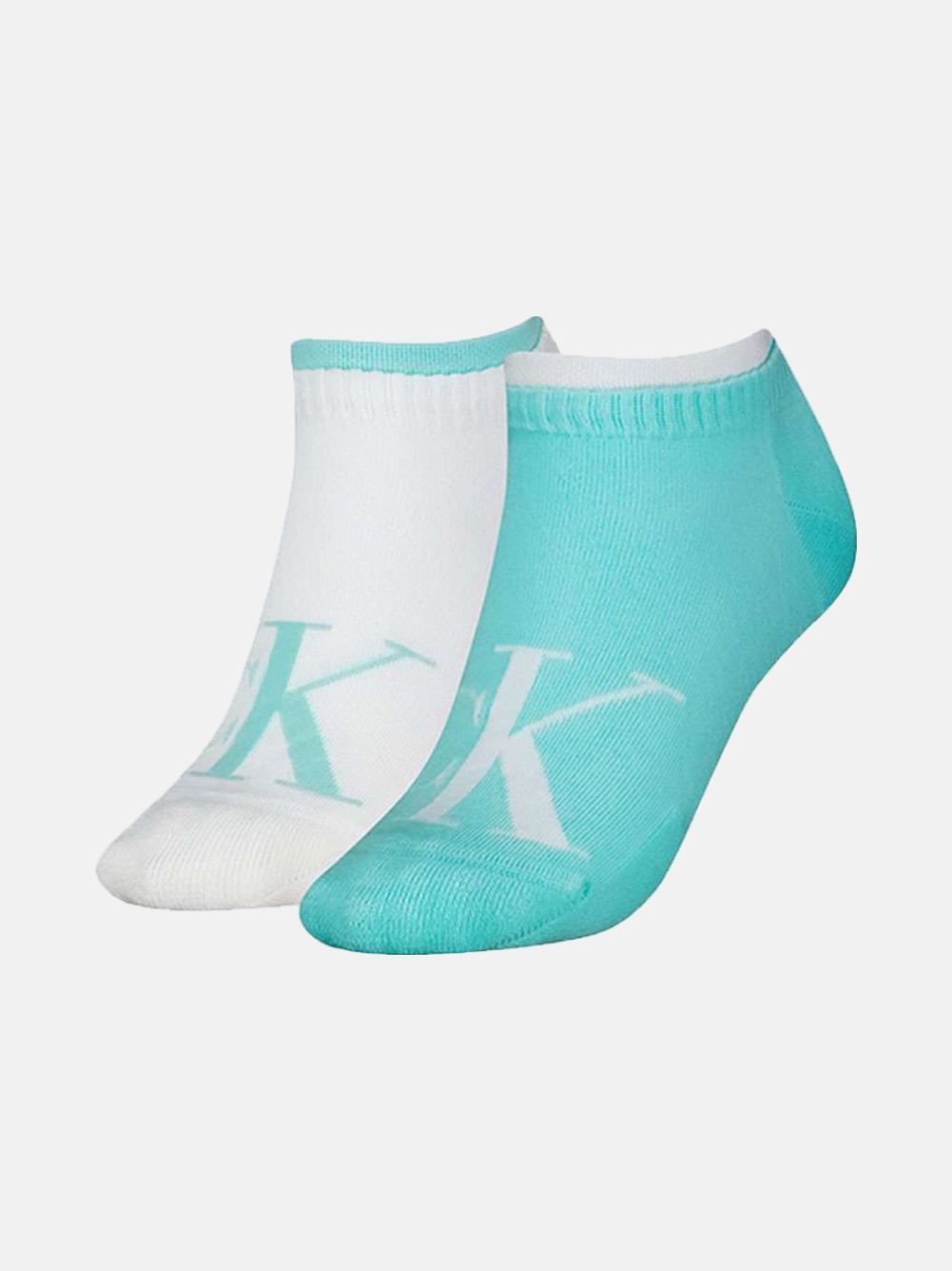 MEIAS CALVIN KLEIN SNEAKER LIGHT TURQUOISE/WHITE