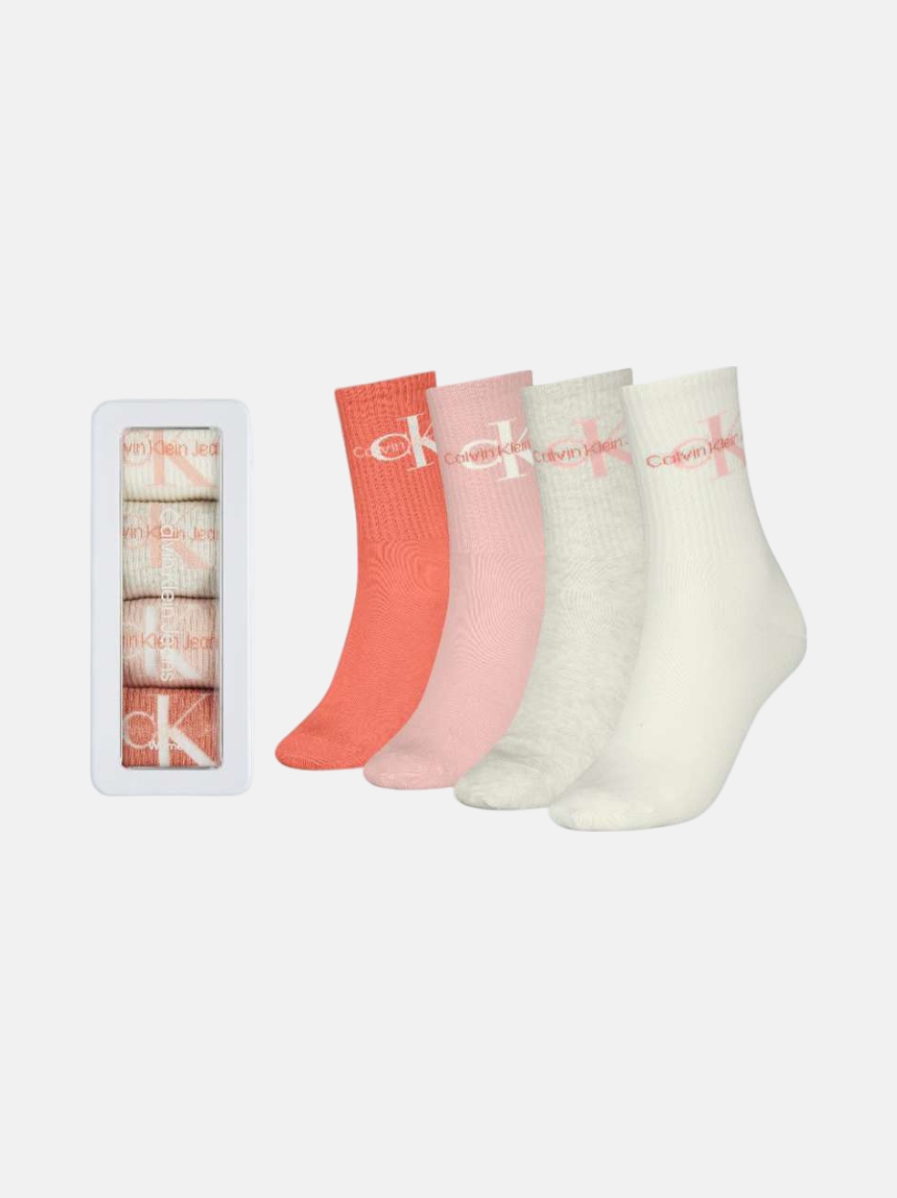 MEIAS CALVIN KLEIN GIFTBOX OFF WHITE/LIGHT PEACH