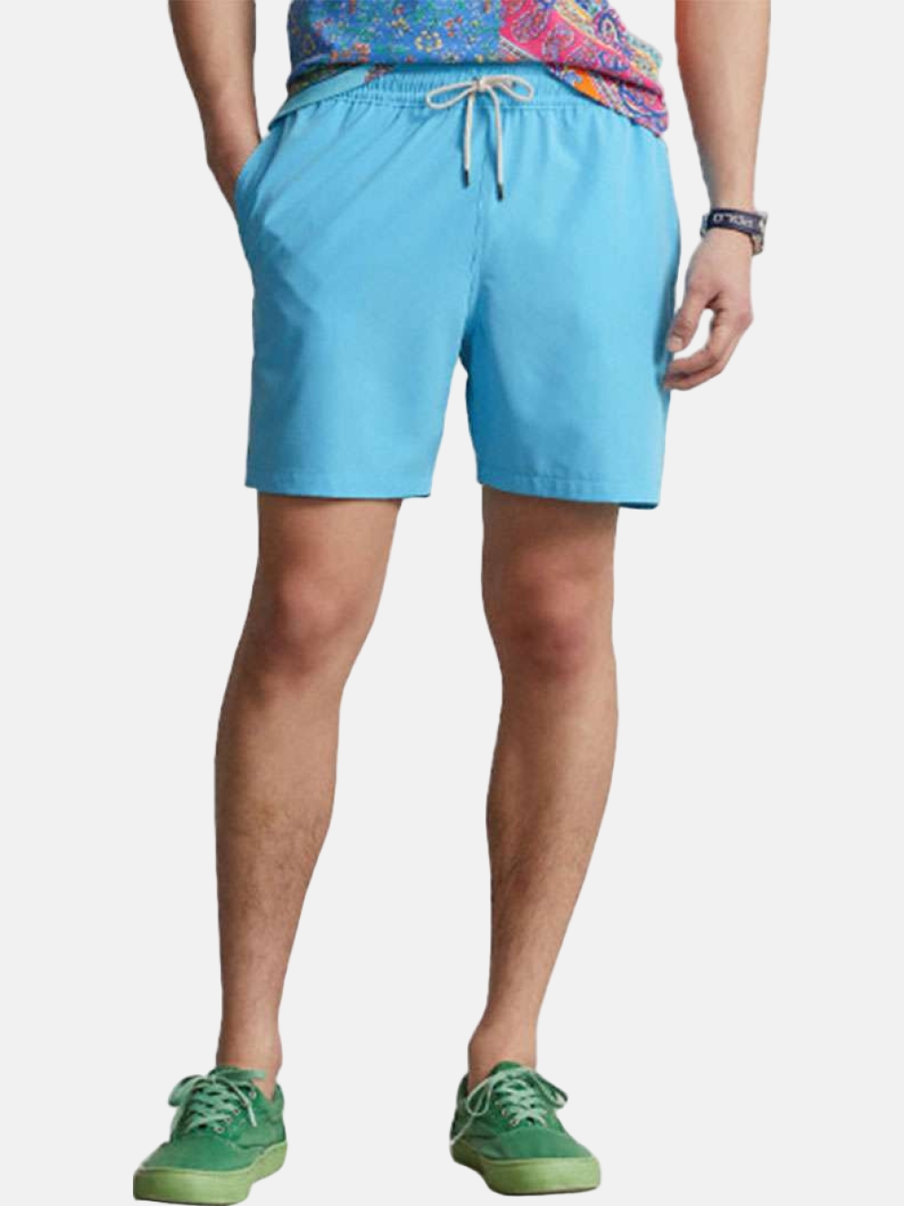 CALÇÕES DE BANHO RALPH LAUREN TRAVELER MID TRUNK BLAZE BLUE