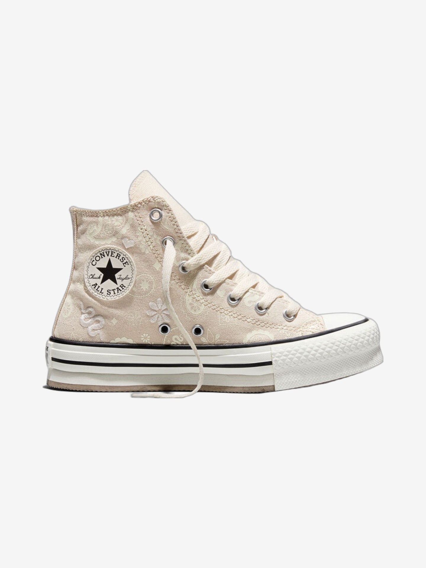 BOTAS ALL STAR CHUCK TAYLOR EVA LIFT NATURAL IVORY/EGRET/BLACK