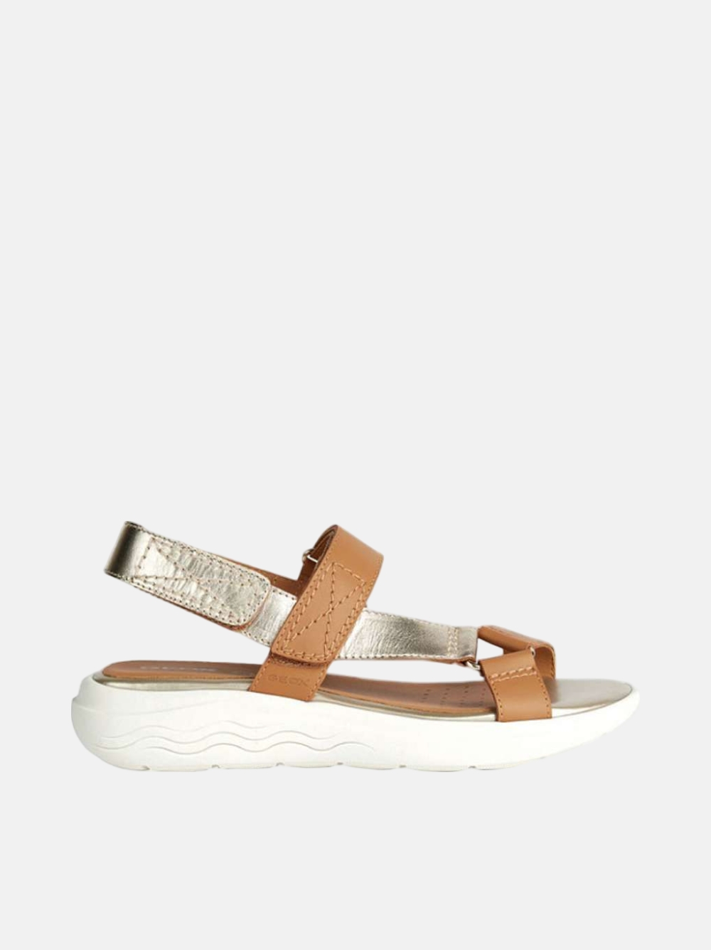 SANDALIAS GEOX SPHERICA MULHER CAMEL/LT GOLD