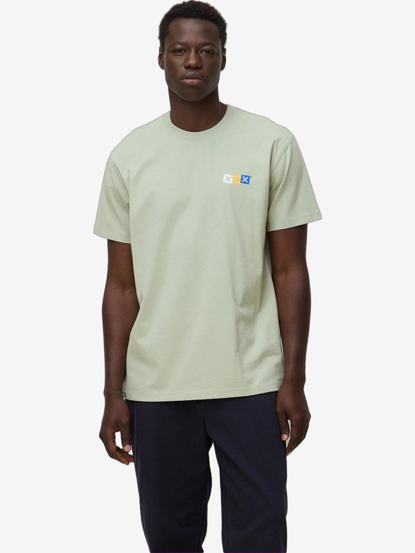 TSHIRT BLUE BANANA DICE SAGE