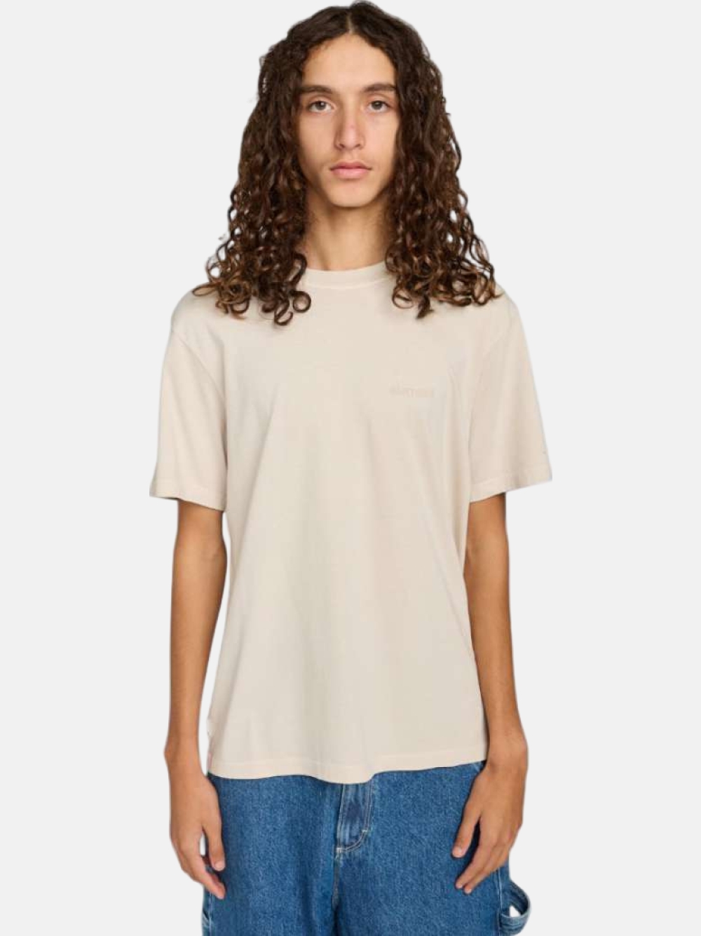TSHIRT ELEMENT BASIC POCKET PIGMENT OAT MILK