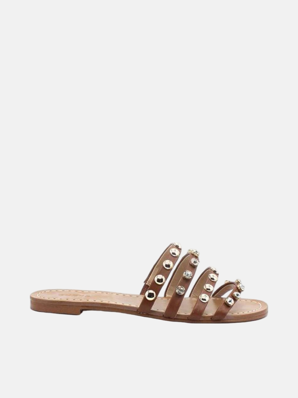 SANDÁLIAS GUESS CEVAN LEATHER COGNAC