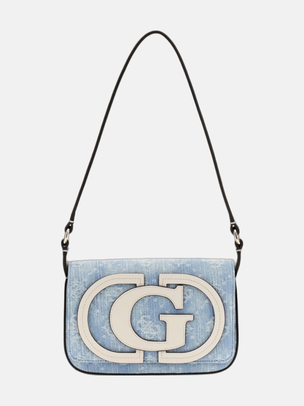 MALA GUESS RUBY FLAP SHOULDER DENIM LOGO