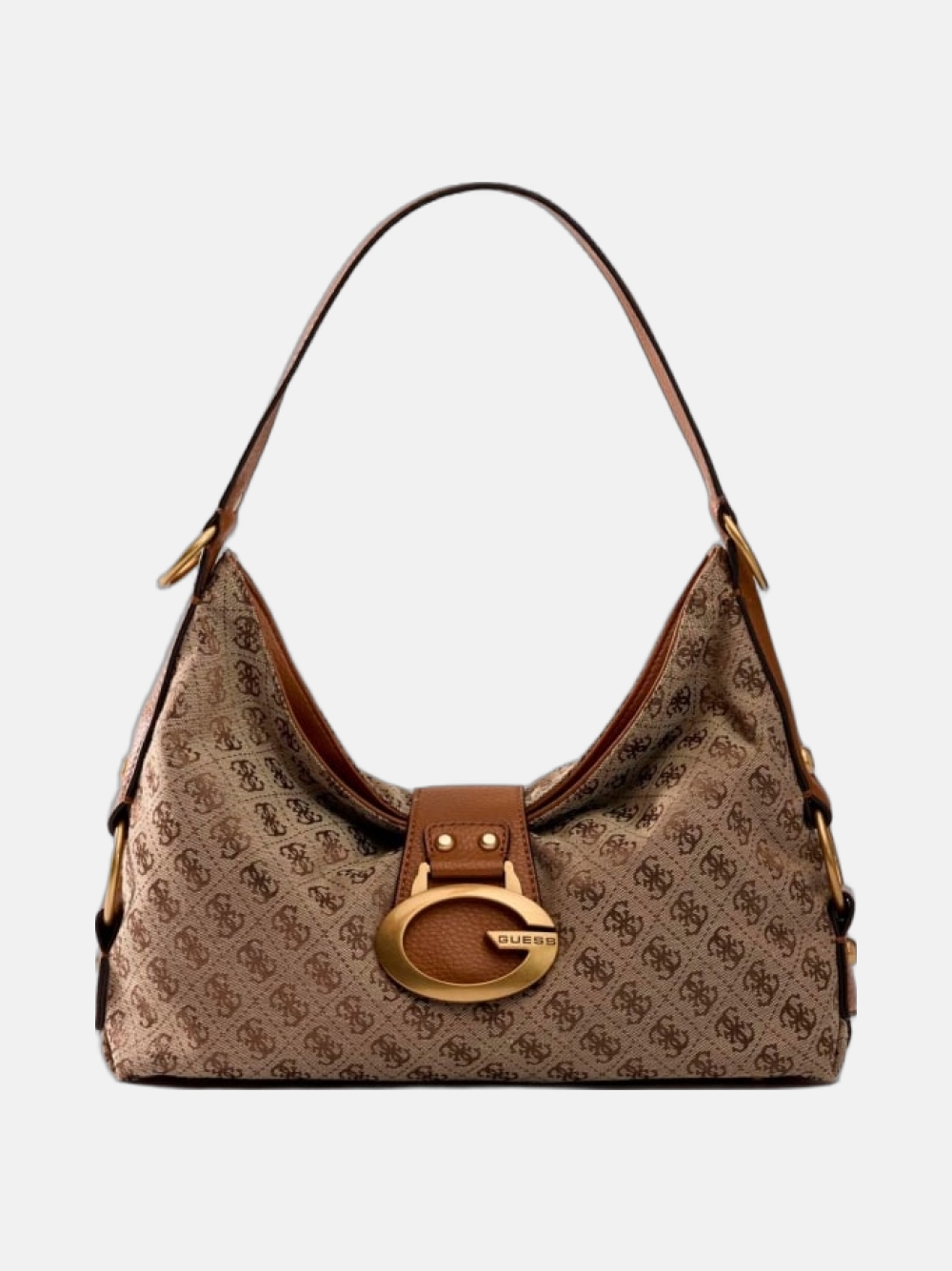 MALA GUESS CAMDEN SHOULDER LATTE LOGO/COGNAC