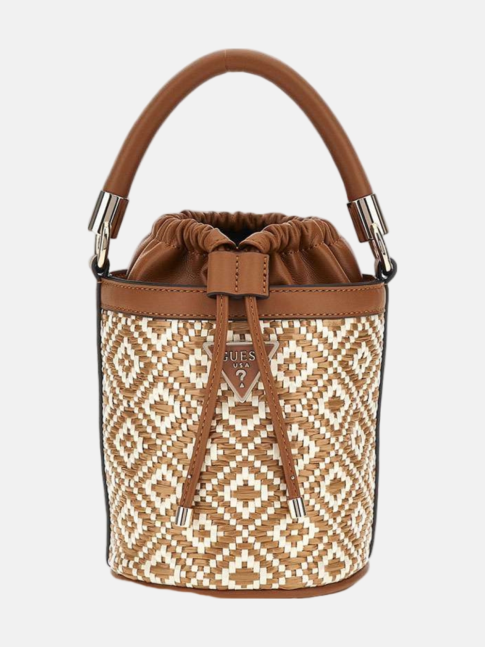 MALA GUESS RIANNE DRAWSTRING BUCKET COGNAC
