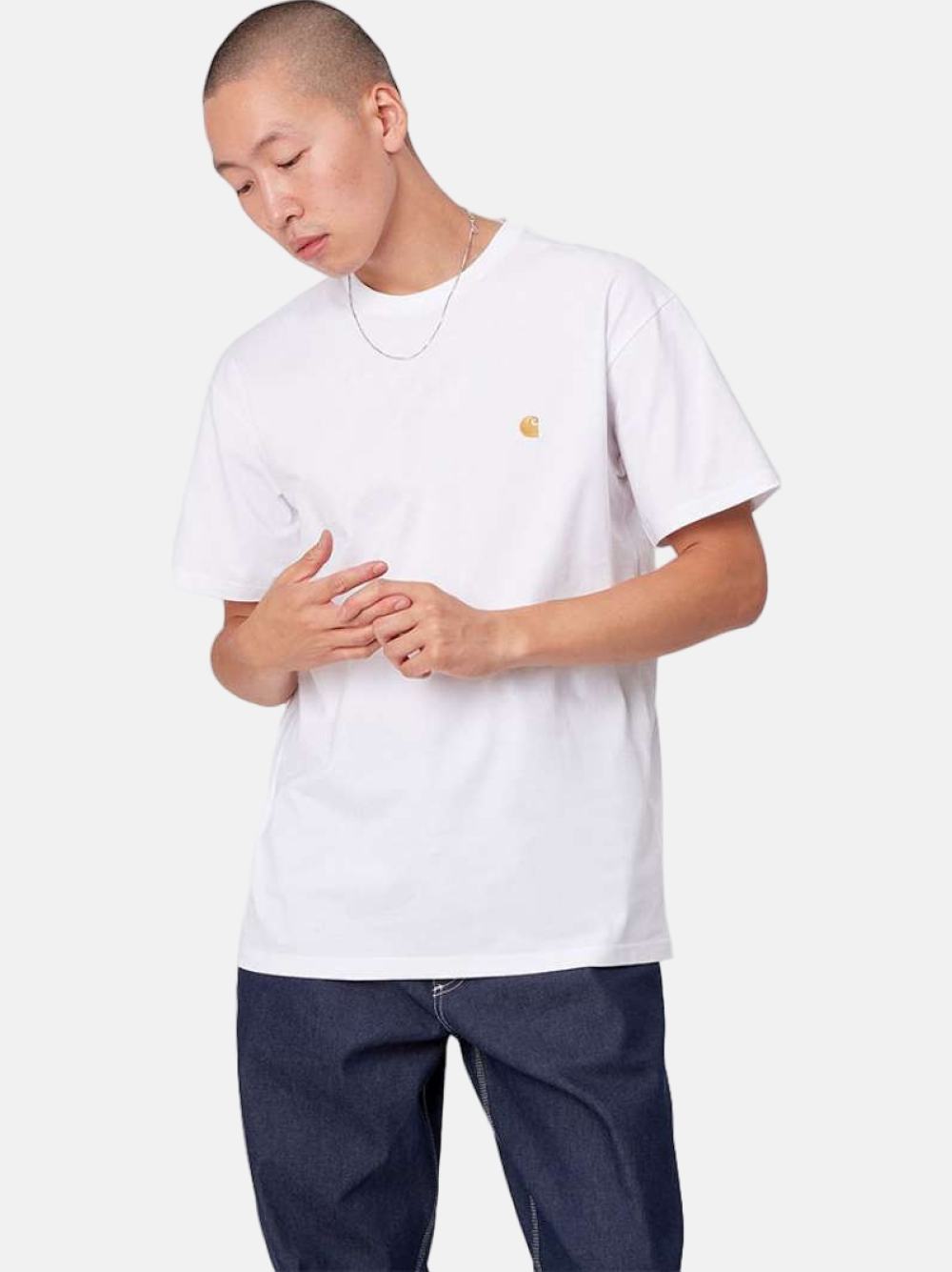 TSHIRT CARHARTT WIP CHASE WHITE/GOLD