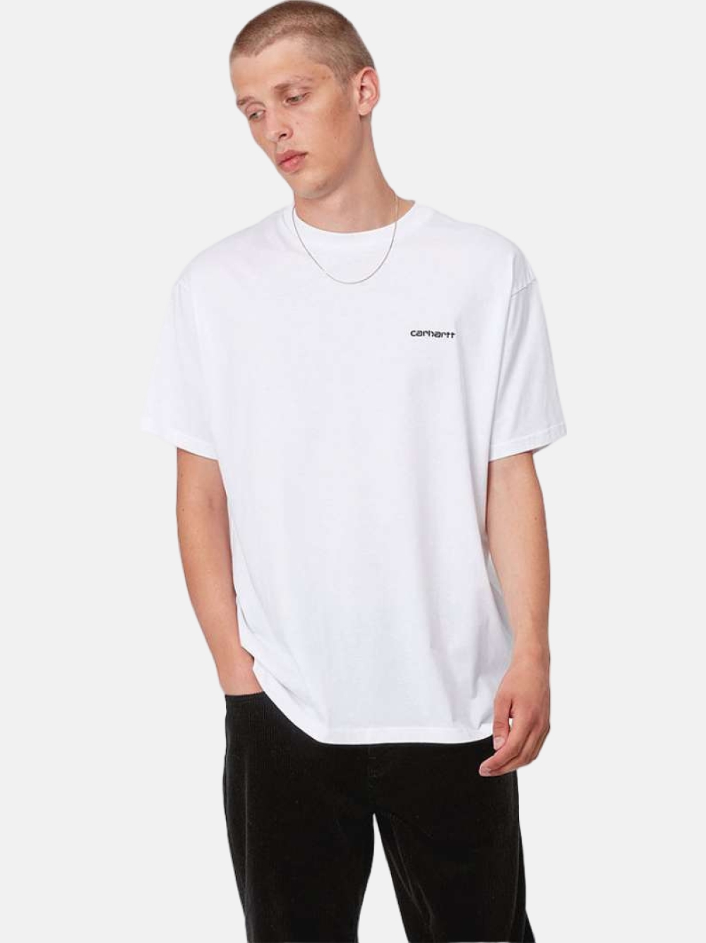 TSHIRT CARHARTT WIP SCRIPT EMBROIDERY WHITE/BLACK