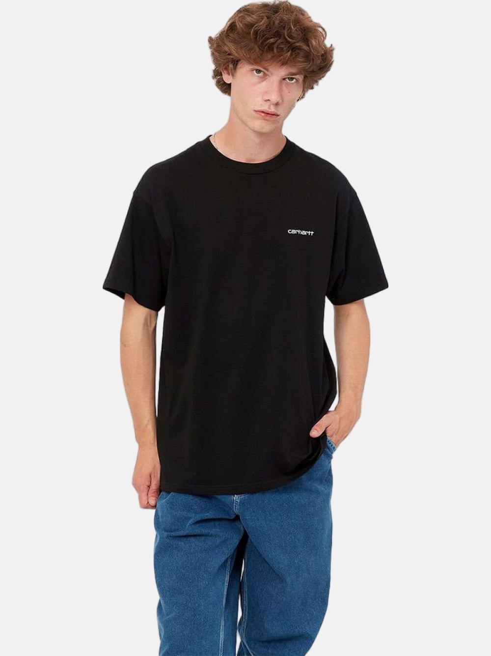 TSHIRT CARHARTT WIP SCRIPT EMBROIDERY BLACK/WHITE
