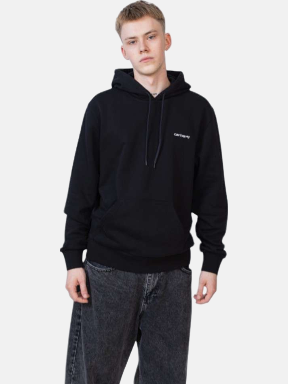 HOODIE CARHARTT WIP SCRIPT BLACK/WHITE