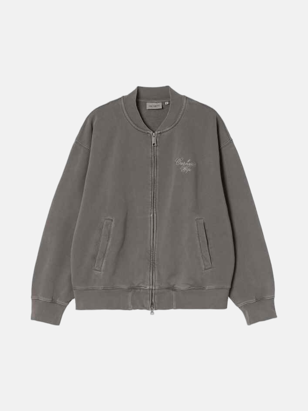 CASACO CARHARTT WIP LONGHAND BOMBER CARBON/WHITE GARMENT DYED