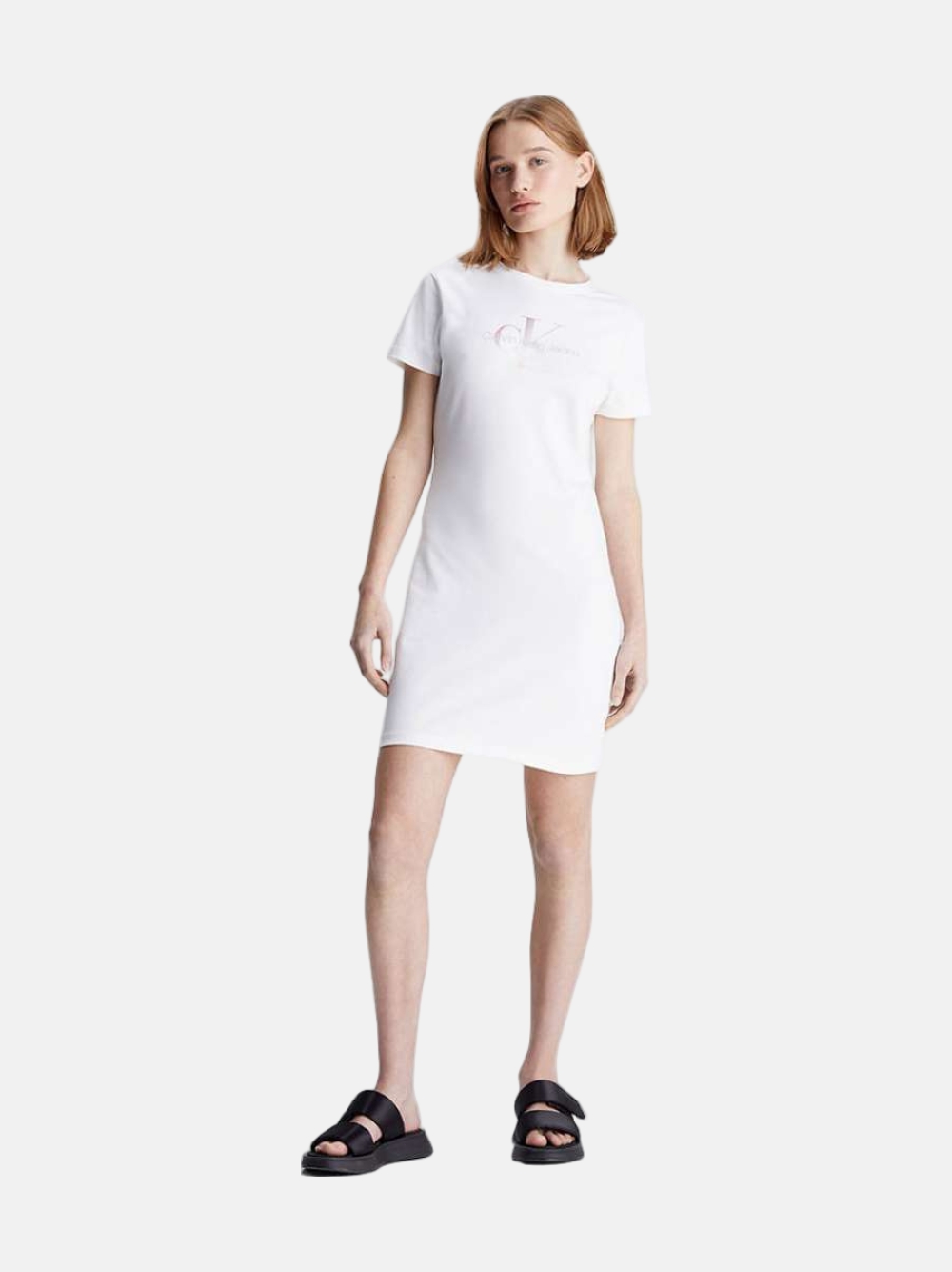 VESTIDO CALVIN KLEIN DIFFUSED BRIGHT WHITE
