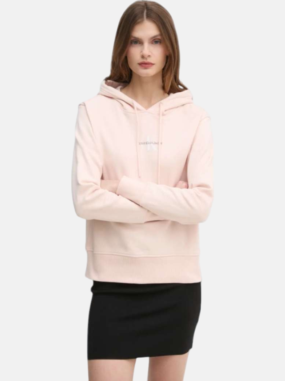 HOODIE CALVIN KLEIN MONOLOGO SILVER PEONY
