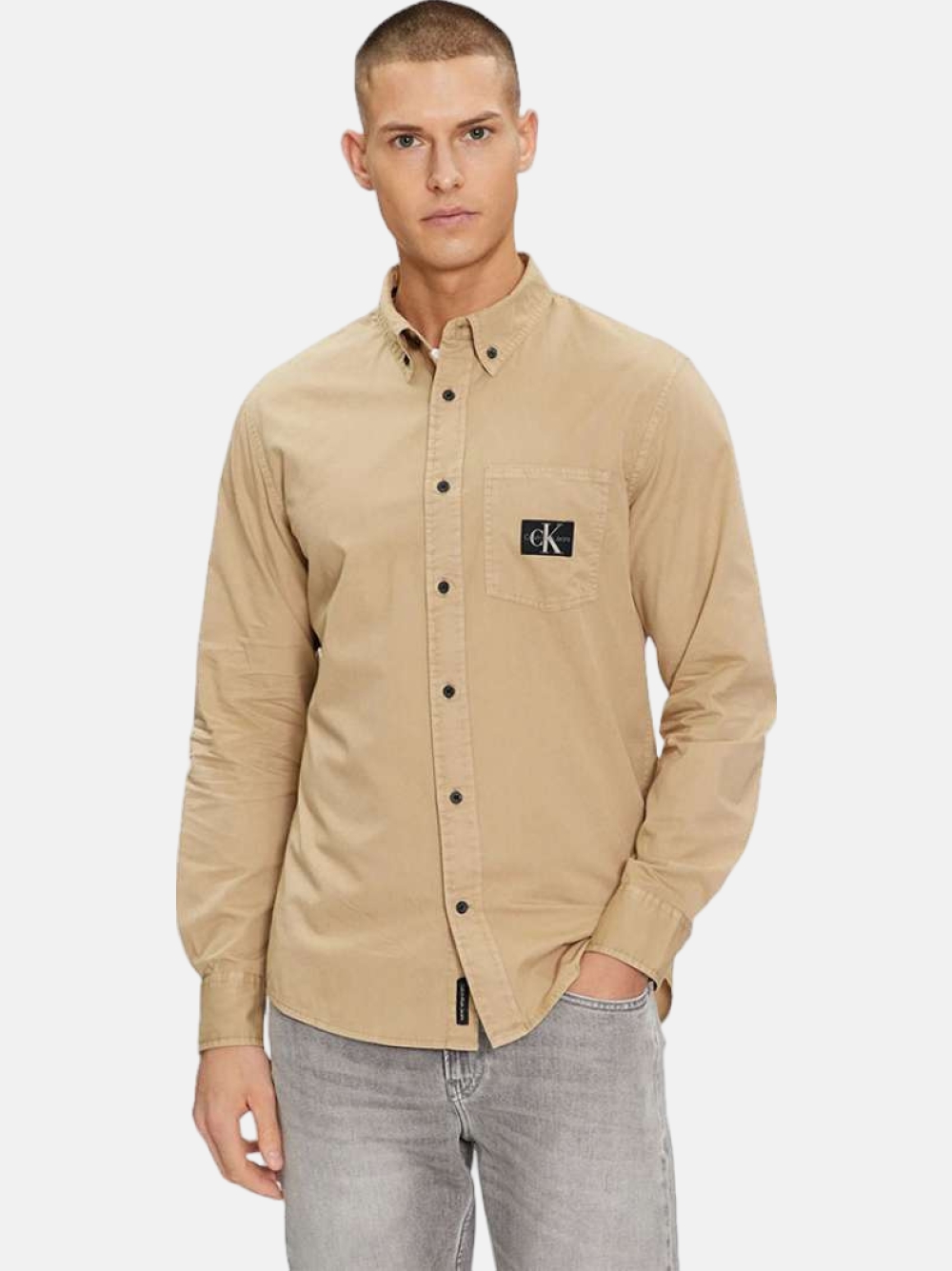 CAMISA CALVIN KLEIN REGULAR J30J325772 TRAVERTINE