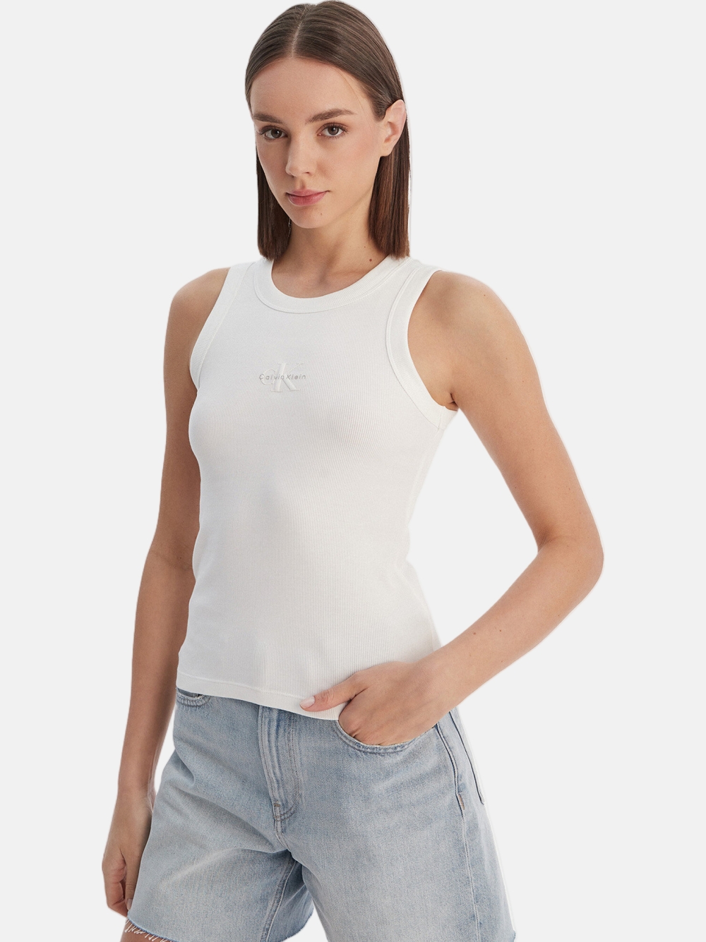TOP CALVIN KLEIN MONOGRAM RIB