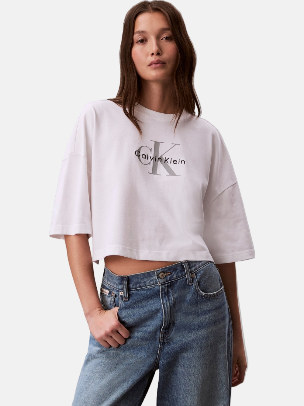 TSHIRT CALVIN KLEIN BOXY CROP MONOLOG