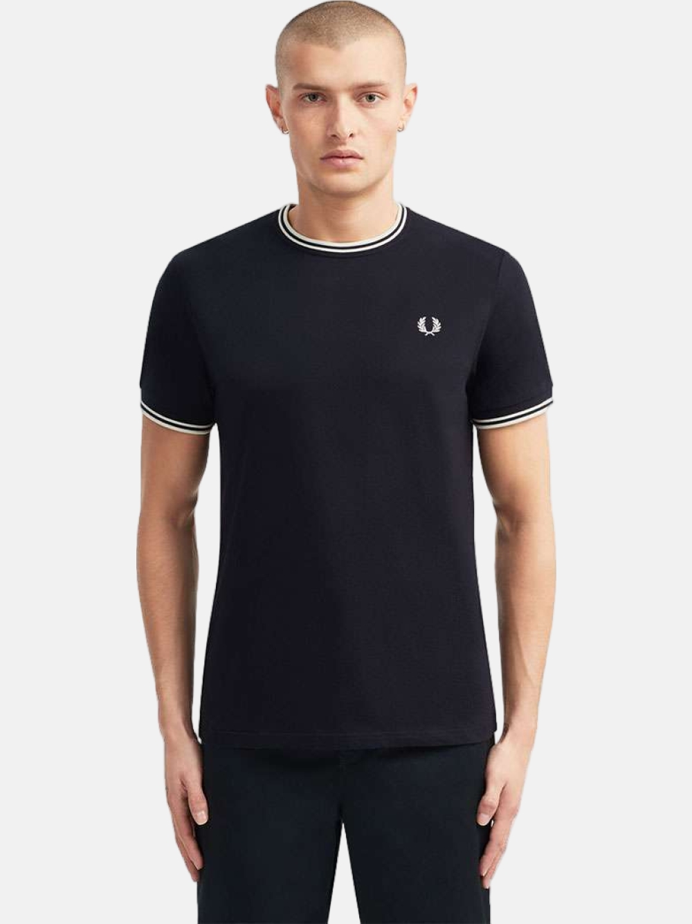 TSHIRT FRED PERRY COM BORDA DUPLA NAVY