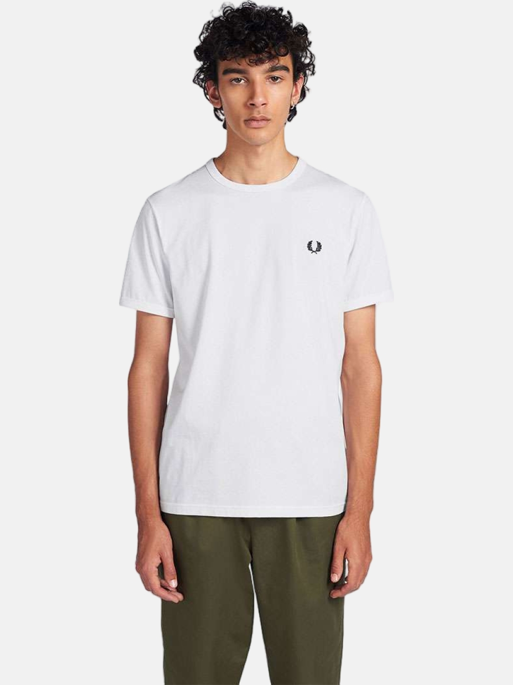 TSHIRT FRED PERRY RINGER WHITE