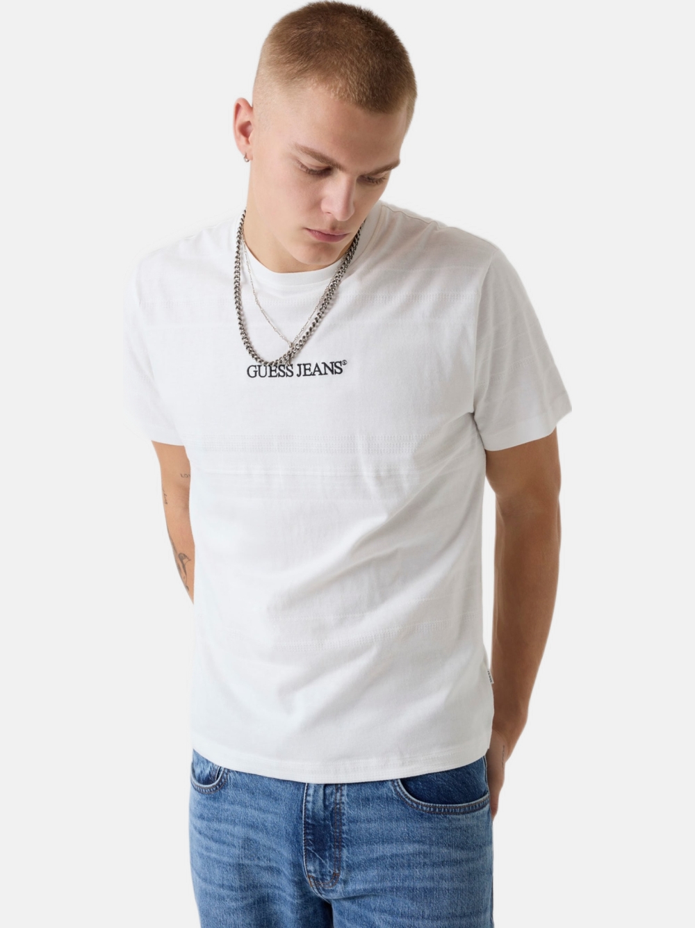 TSHIRT GUESS REG FIT JACQUARD STRIPE