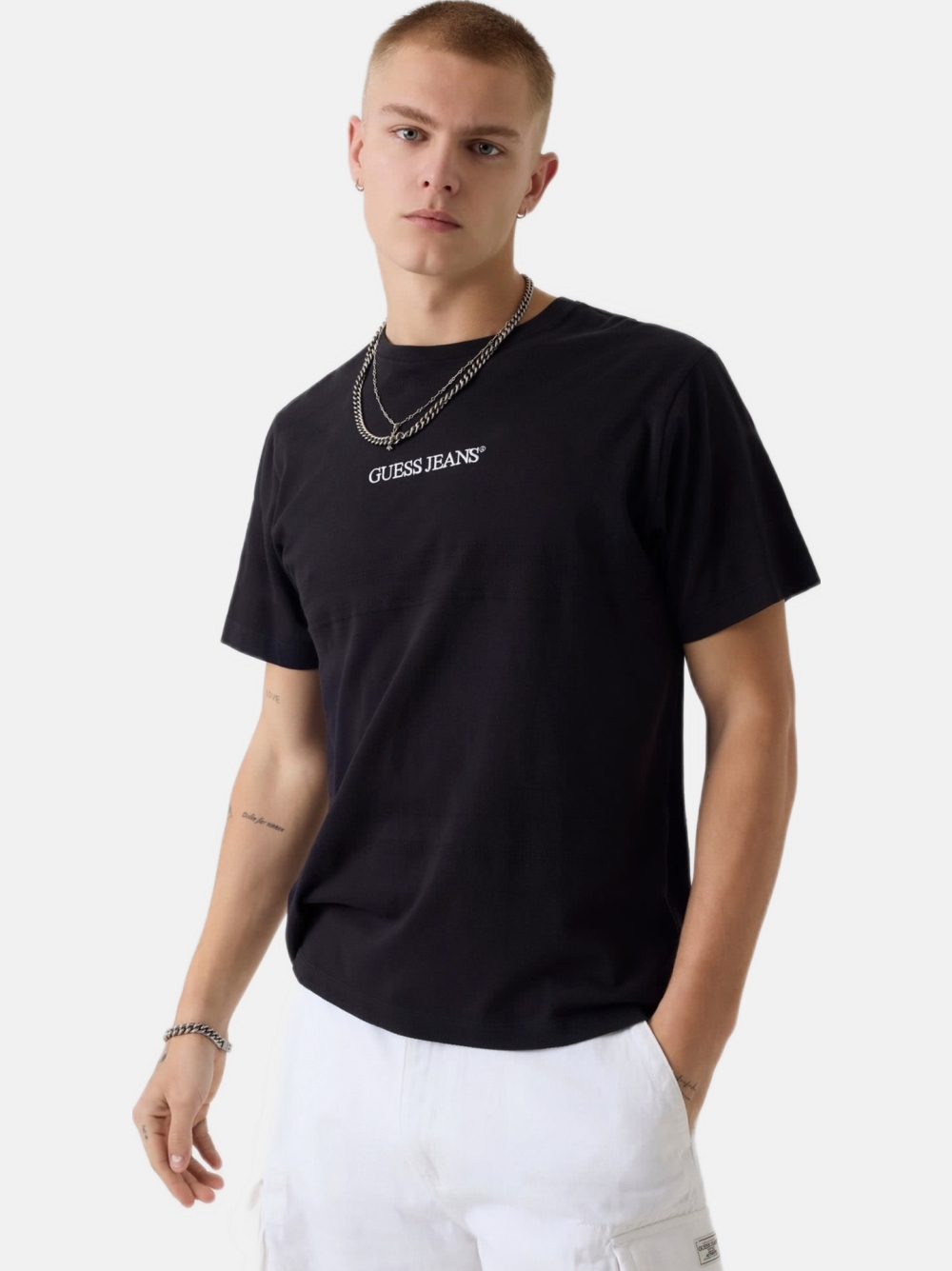 TSHIRT GUESS REG FIT JACQUARD STRIPE