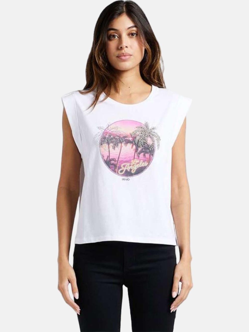 TSHIRT LIU JO MA4332J5003 BCO/ LOS ANGELES