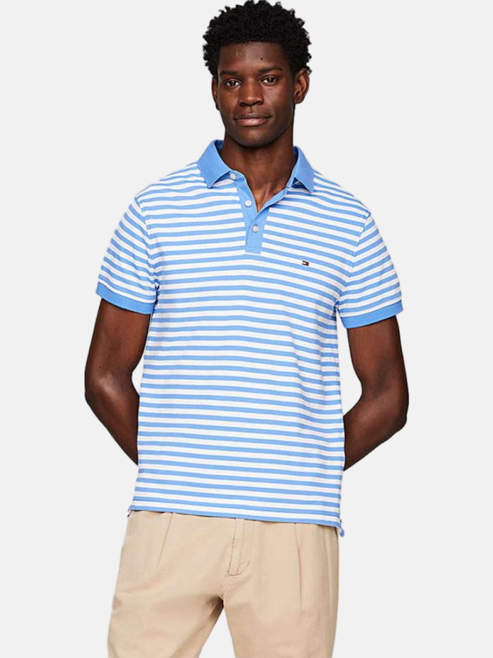 POLO TOMMY HILFIGER 1985 SLIM BLUE SPELL/WHITE