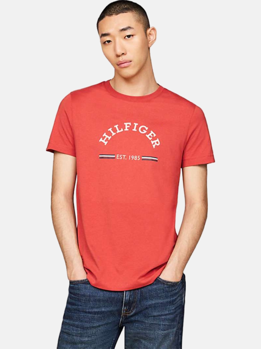 TSHIRT TOMMY HILFIGER LOGO TIPPED TERRA RED