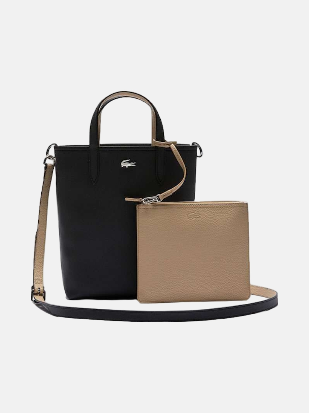 MALA LACOSTE VERTICAL ANNA NOIR FARINE