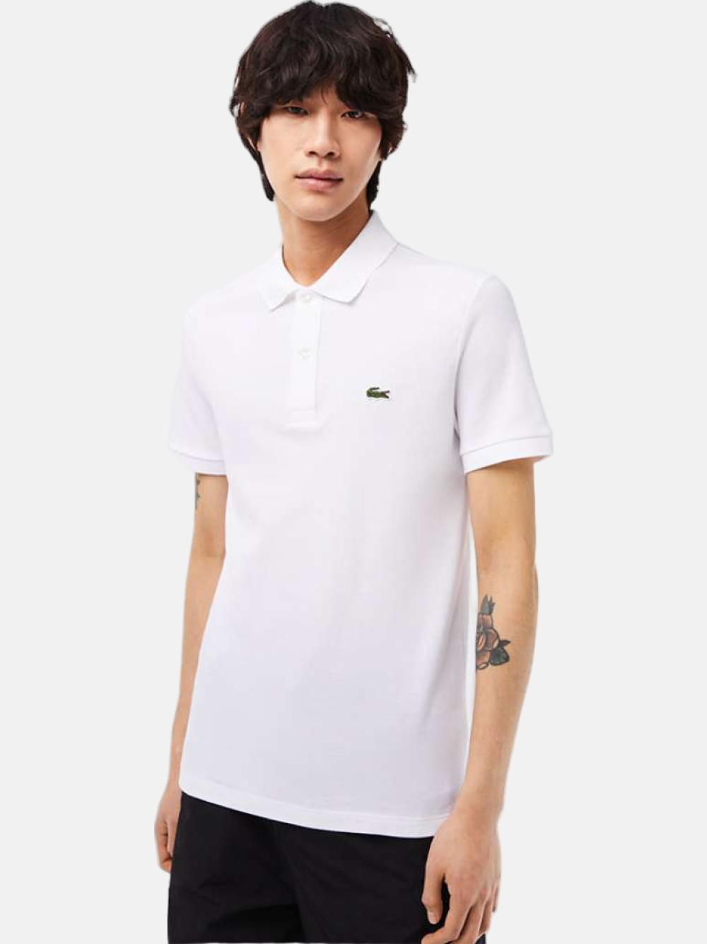 POLO LACOSTE SLIM PETITE PIQUE UNICOLOR WHITE