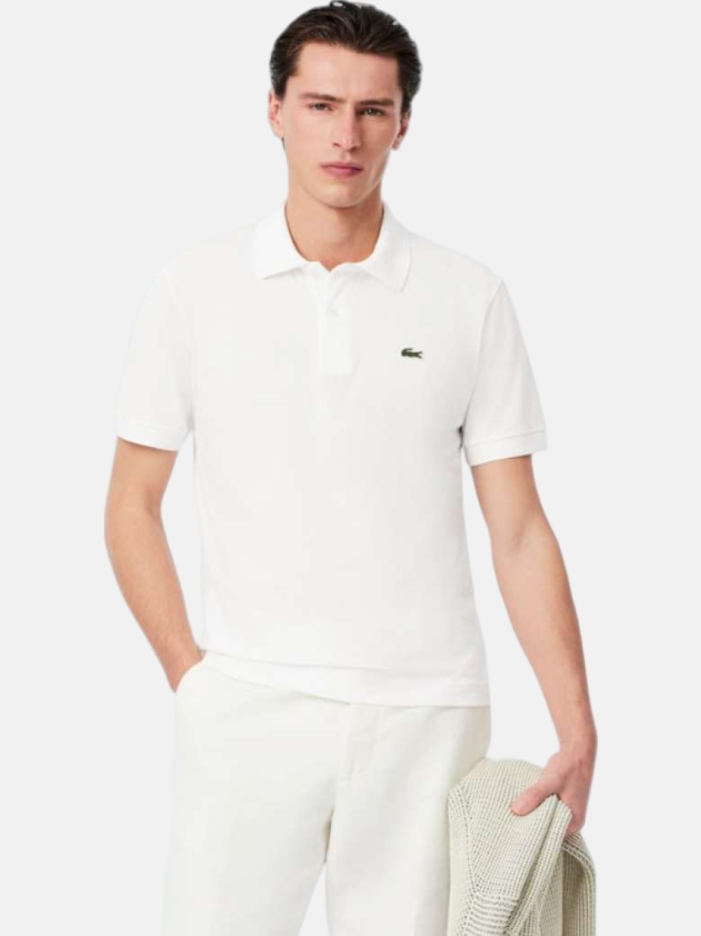 POLO LACOSTE SLEEVED WHITE