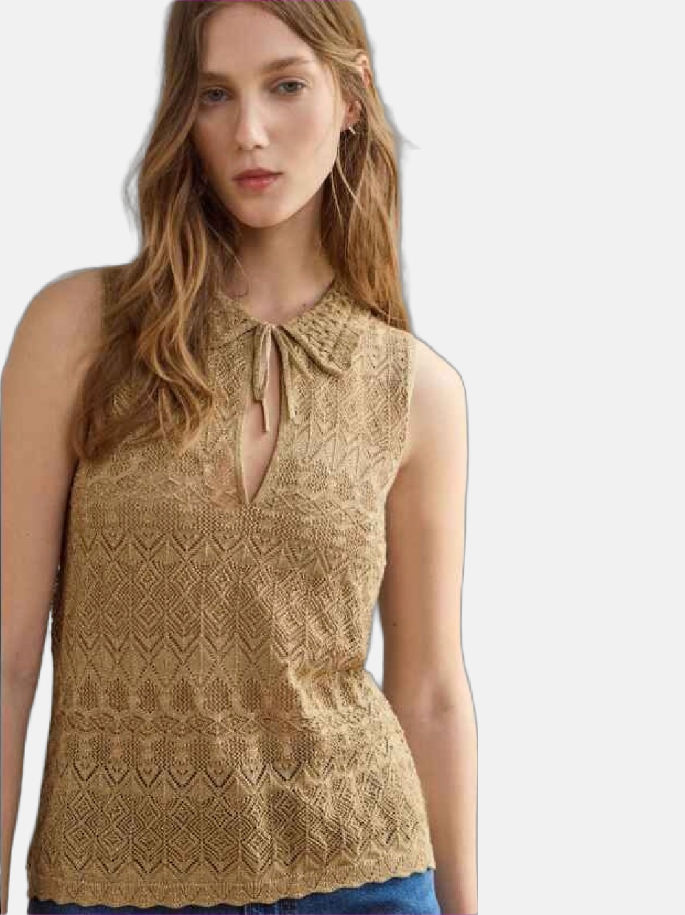 BLUSA PEPE JEANS W11 ALMA LACE BEIGE