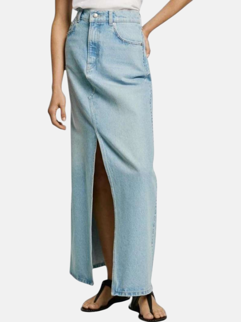SAIA PEPE JEANS MAXI HW STUD DENIM/RE