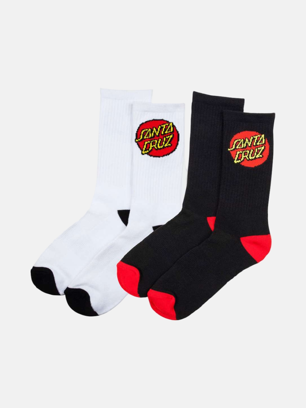 PACK 2 MEIAS SANTA CRUZ CLASSIC DOT BLACK/WHITE