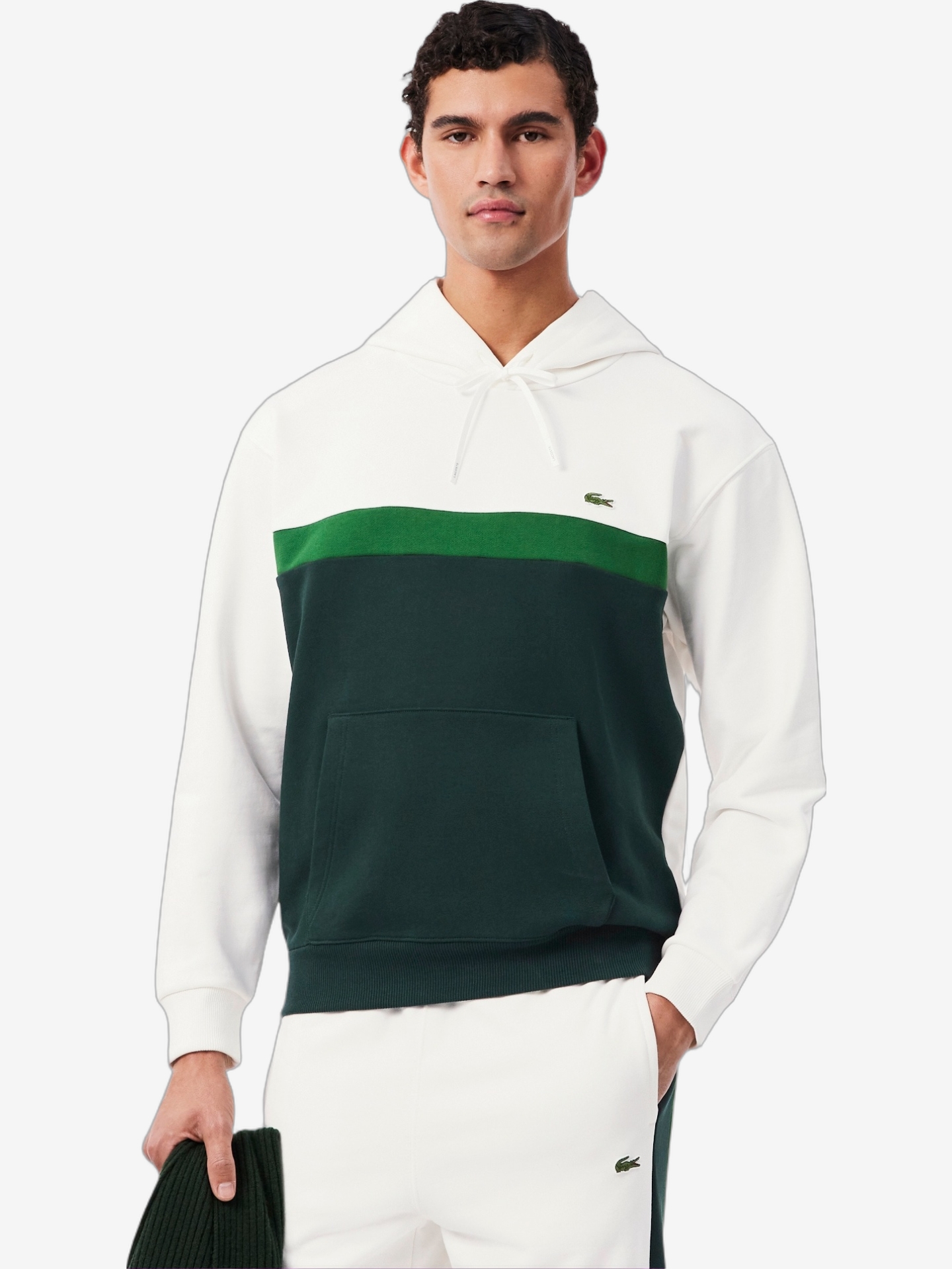 HOODIE LACOSTE MALE FARINE/SINOPLE