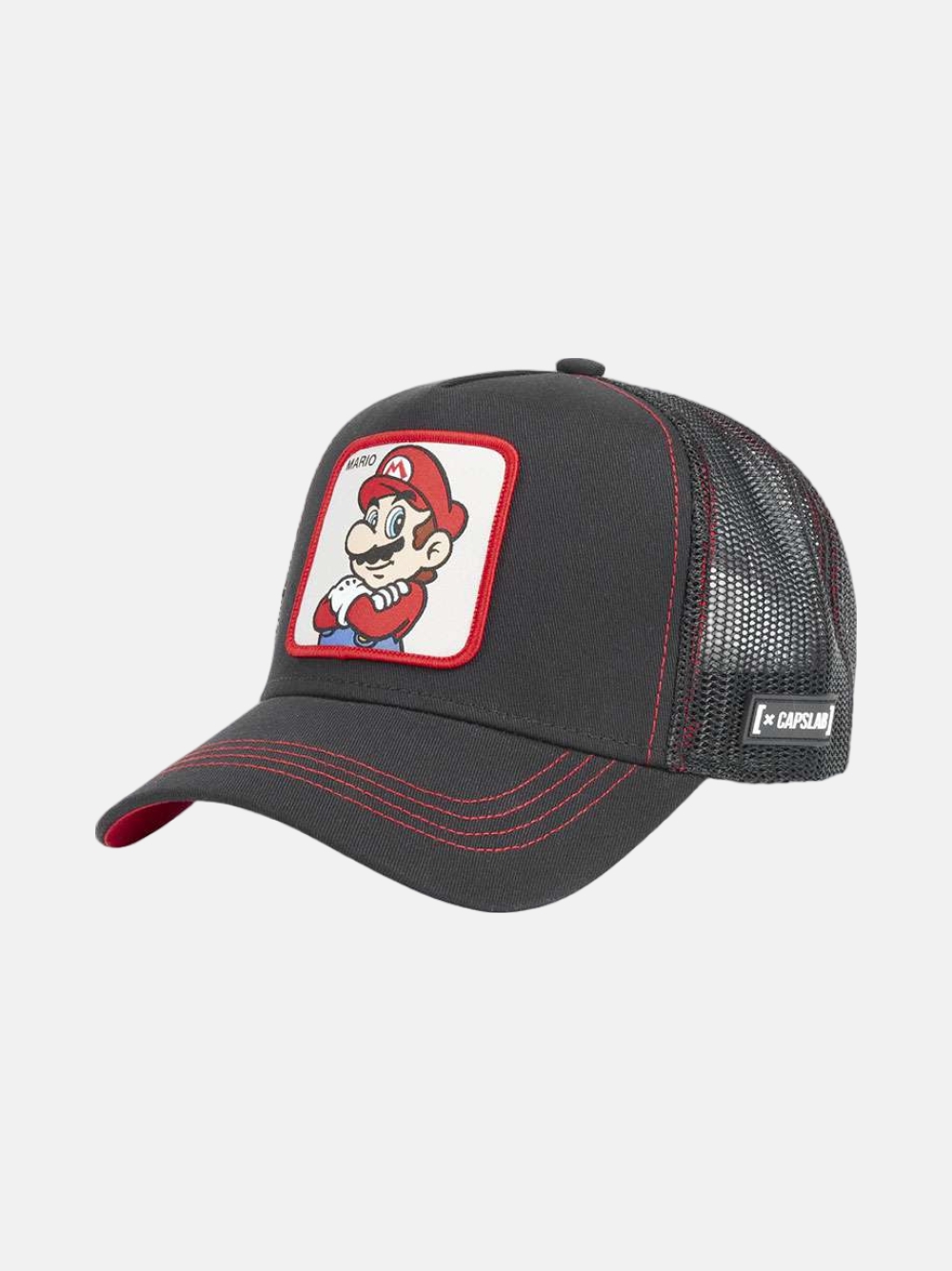 BONÉ CAPSLAB MARIO BLACK/RED