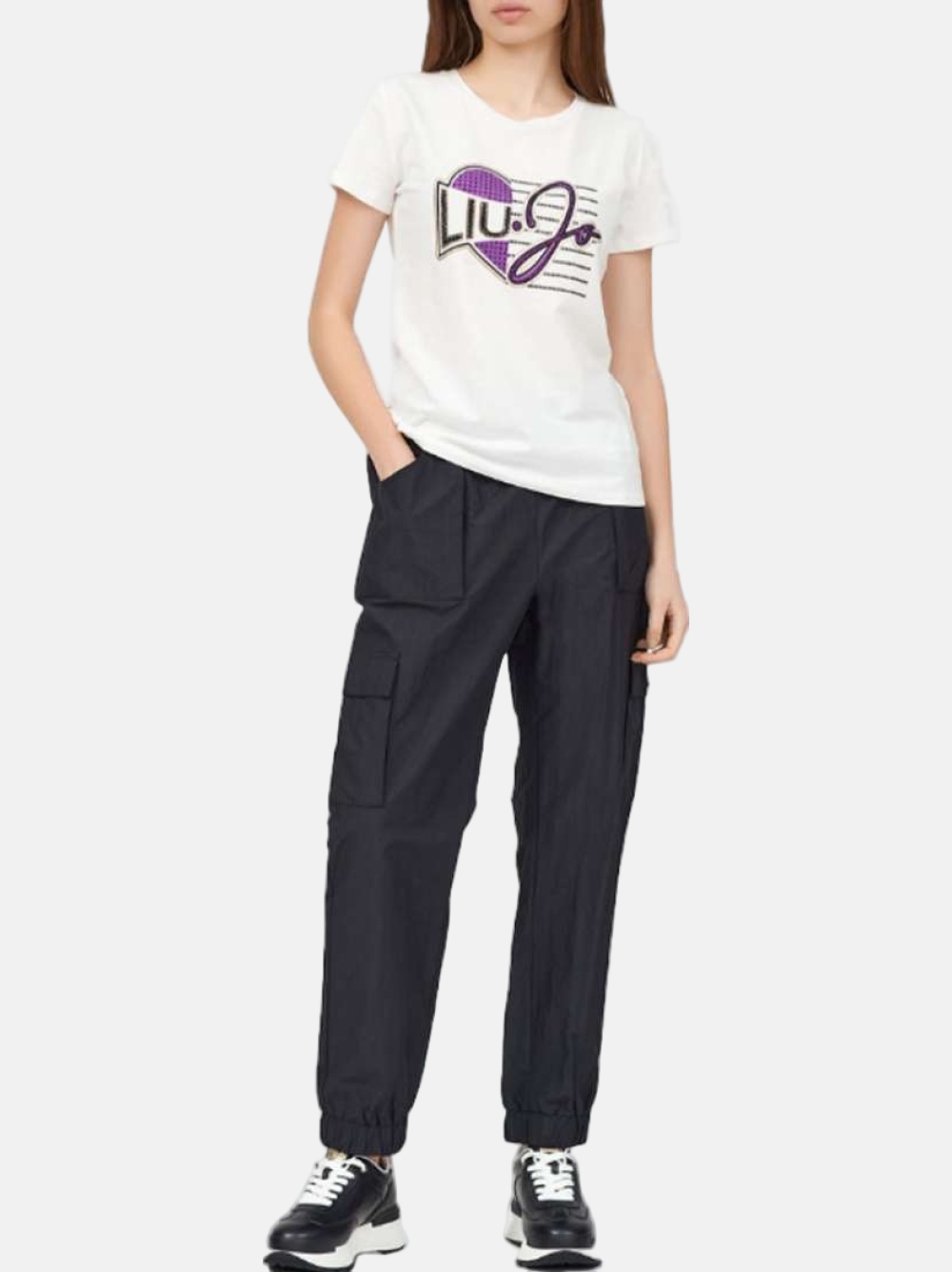 TSHIRT LIU JO TA4196JS003-R9122 LT IVORY/HEART