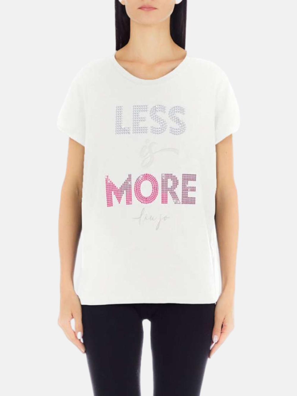 TSHIRT LIU JO TF3084J0088-R9290 LT IVORY/STRASS