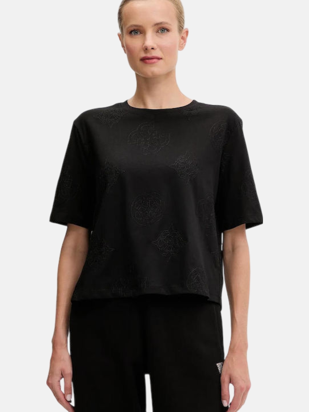 TSHIRT GUESS PEONY AOP EMBROIDERY BOXY