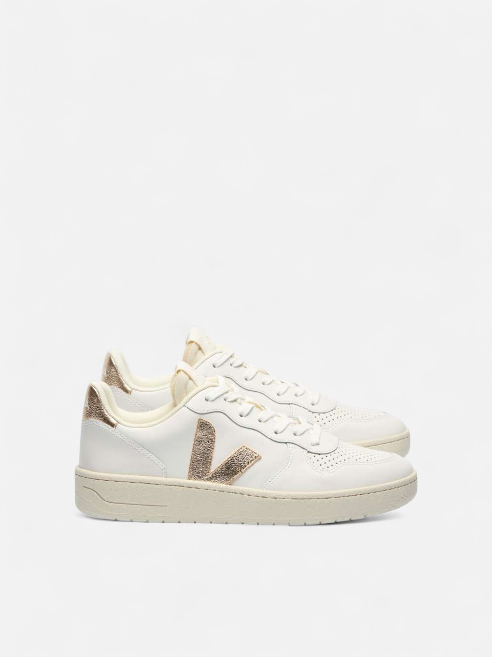 VEJA V-10 LEATHER WHITE/PATINE