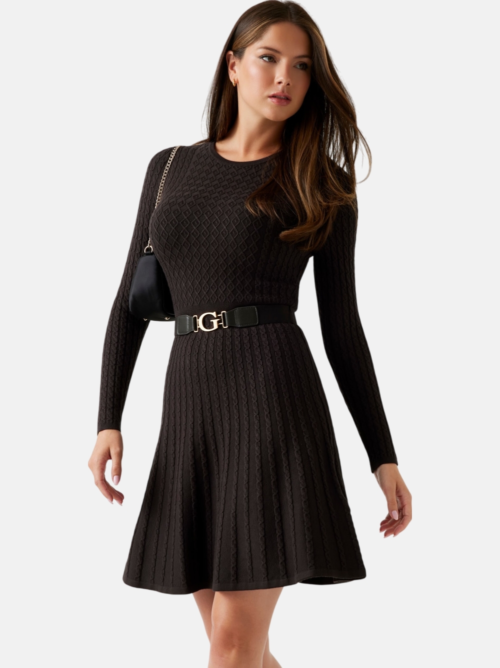 VESTIDO GUESS CABLE BELTED HANA