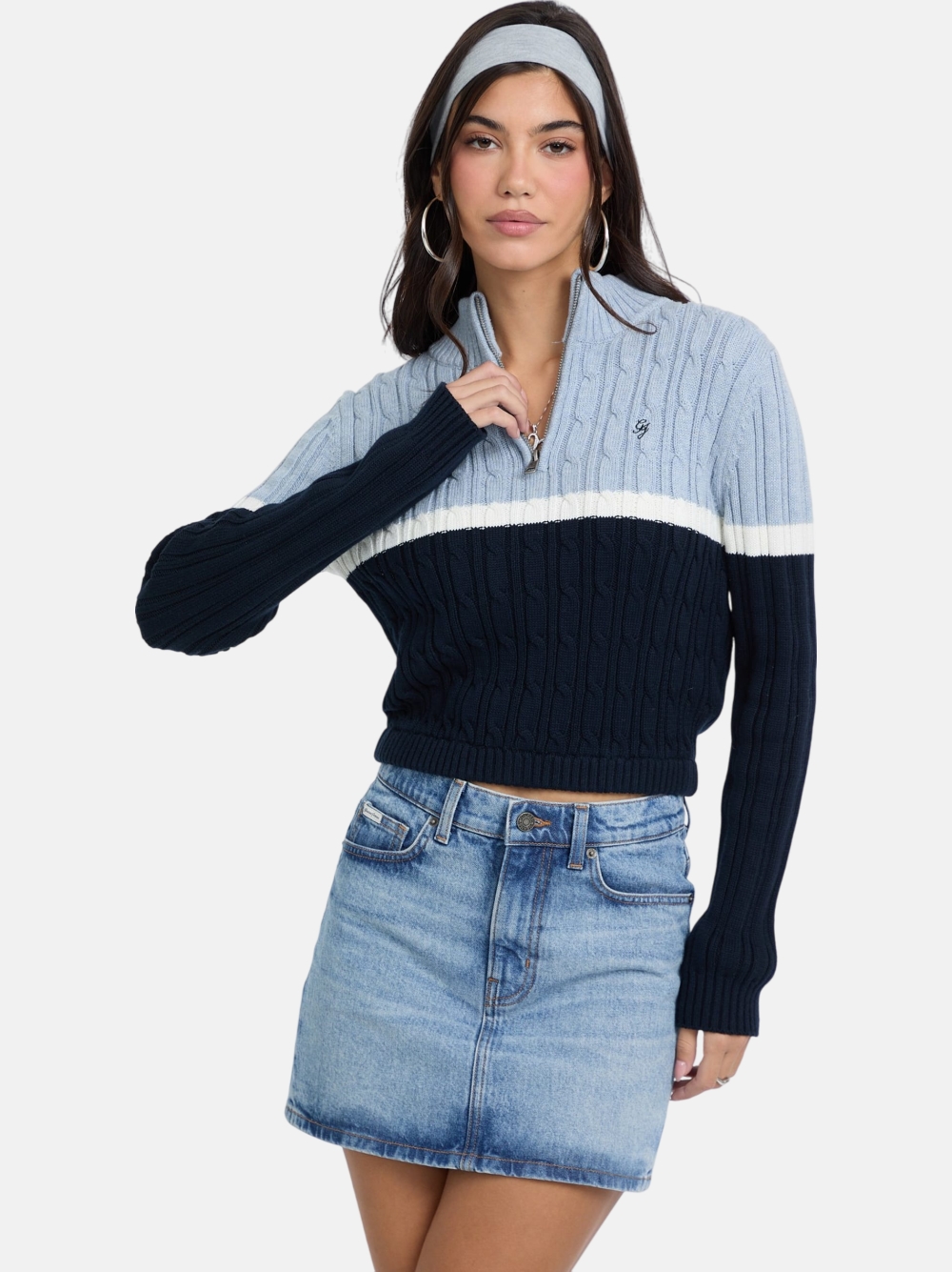 CAMISOLA GUESS LS HALF ZIP CABLE