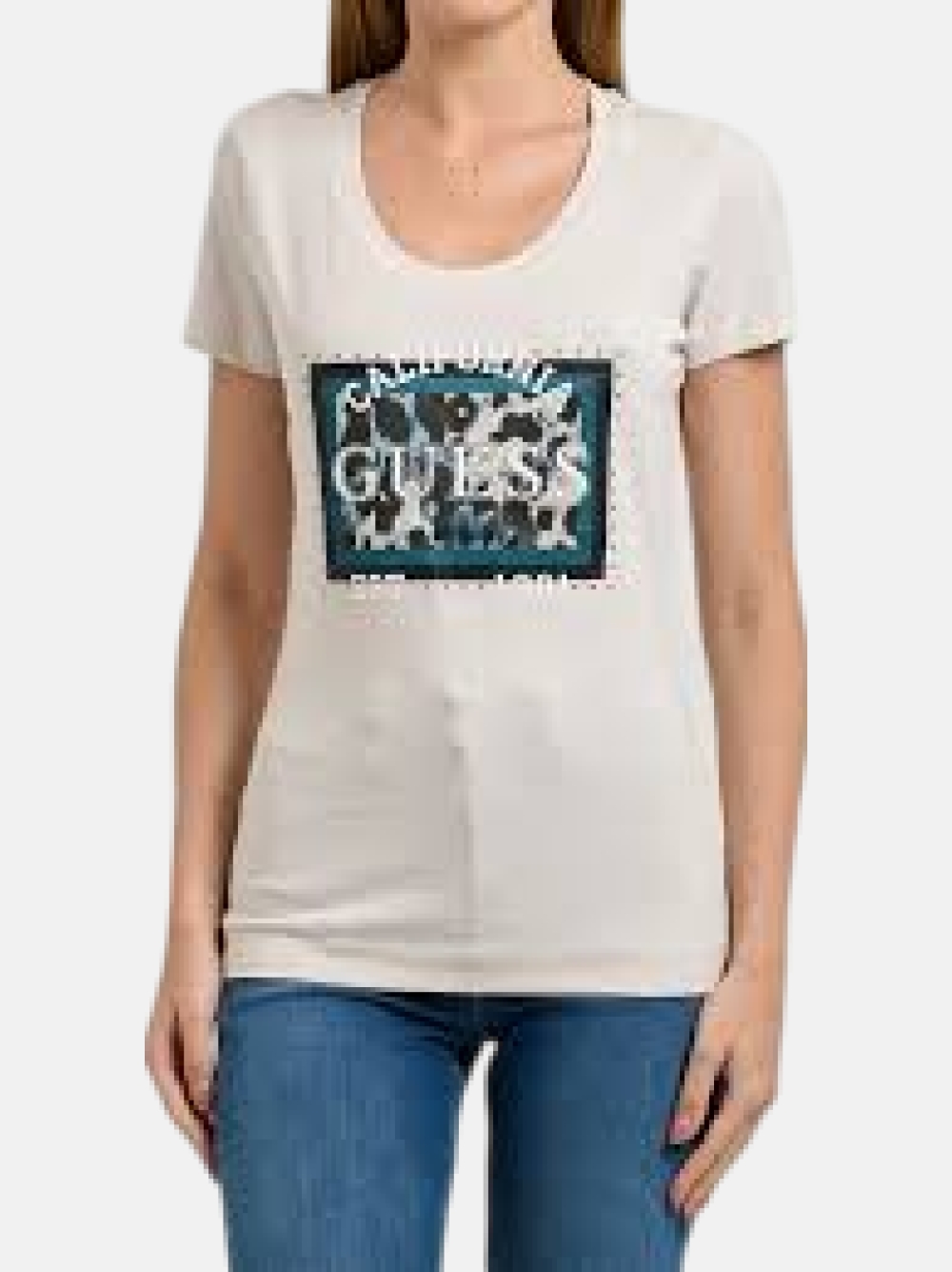 TSHIRT GUESS CN SS ANIMALIER BOXY PRINT