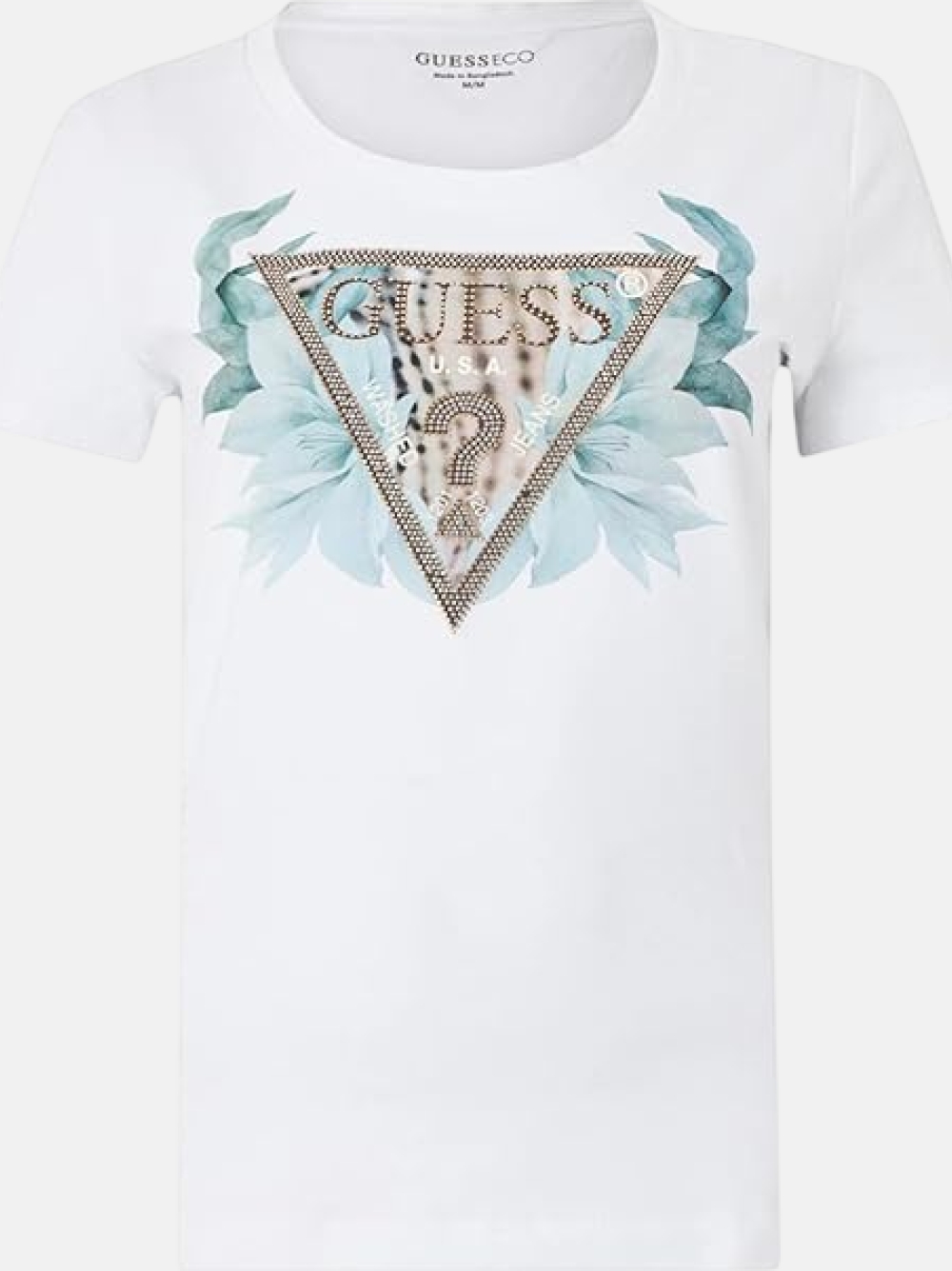 TSHIRT GUESS SS CN FLOWER TRIANGLE